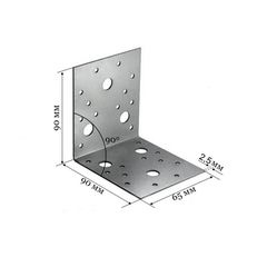 Крепежный уголок KU 2,5мм 90х90х65, фото  - Метэкс