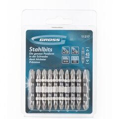 Бита PH2-PZ2 х 45 мм 10 шт двухсторонняя GROSS 11217, фото  - Метэкс