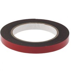 Лента клейкая на вспененной основе двусторонняя черная усиленная 12 мм х 5 м MATRIX 89083, фото  - Метэкс