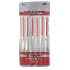 Набор надфилей алмазных 140 х 50 х 3 мм 6 шт MATRIX 15831, фото  - Метэкс