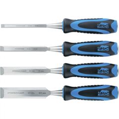 Набор долот-стамесок плоских 4 шт 8-12-18-24 мм двухкомпонентная рукоятка БАРС 24452, фото  - Метэкс