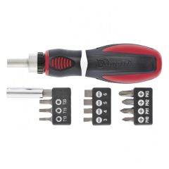 Отвертка реверсивная 11 шт набор бит MATRIX 11546, фото  - Метэкс