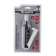 Отвертка реверсивная 15 шт с набором бит и торцевых головок MATRIX 13343, фото  - Метэкс