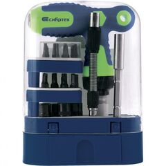 Отвертка Т-образная реверсивная с набором бит торцевых головок 33 предмета СИБРТЕХ 13382, фото  - Метэкс