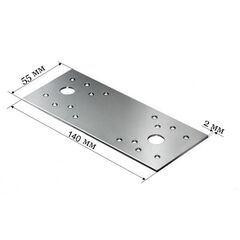 Пластина крепежная КР 2,0мм 140х55, фото  - Метэкс