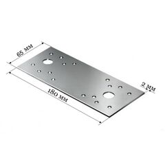 Пластина крепежная КР 2,0мм 180х65, фото  - Метэкс