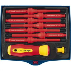 Отвертка диэлектрическая со сменными жалами 9 предметов СИБРТЕХ 12938, фото  - Метэкс