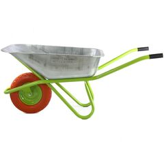 Тачка одноколесная грузоподъемность 180 кг объем 90 л садово-строительная колесо полиуретан Сибртех, фото  - Метэкс