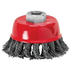 Щетка для УШМ 150 мм М14 "чашка" крученая проволока 0,5 мм MATRIX 74629, фото  - Метэкс