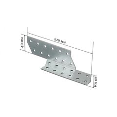 Держатель балки DB 210 х 40 х 40 мм левый, фото  - Метэкс