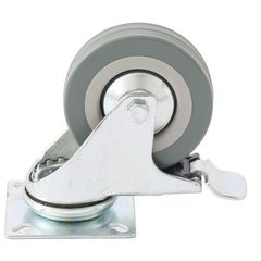 Колесо поворотное с тормозом d 50мм, крепление платформенное, фото  - Метэкс