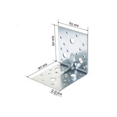 Крепежный уголок усиленный KUU 2,0мм 90х90х65, фото  - Метэкс