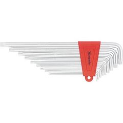Набор ключей имбусовых TORX T10-T50 9 шт экстра-длинные с сатинированным покрытием MATRIX 12307, фото  - Метэкс
