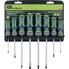 Набор отверток 8 шт 4 компонентная рукоятка СИБРТЕХ 13373, фото  - Метэкс
