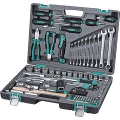 Набор инструментов 1/2", 1/4" пластиковый кейс 98 предметов STELS 14111, фото  - Метэкс