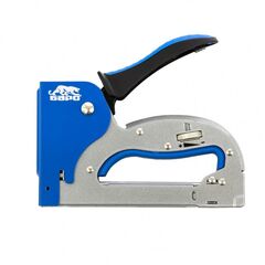 Степлер мебельный 4-14 мм тип скобы 53 регулировка удара двухкомпонентная рукоятка БАРС 40003, фото  - Метэкс