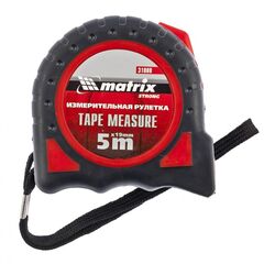 Рулетка 5 м х 19 мм Strong обрезиненный корпус MATRIX 31080, фото  - Метэкс