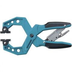 Струбцина клещеобразная 100 мм пластиковый корпус храповой механизм жесткой фиксации GROSS 20805, фото  - Метэкс