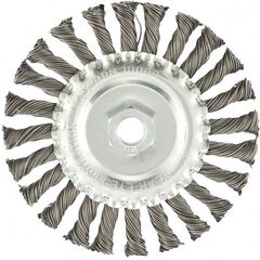 Щетка для УШМ 125 мм М14 плоская крученая проволока 0,8 мм MATRIX 74644, фото  - Метэкс