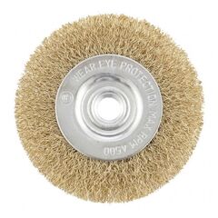 Щетка для УШМ 150 мм М14 плоская латунированная витая проволока MATRIX 74652, фото  - Метэкс