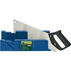 Стусло пластиковое синее 4 угла для запила + пила 350 мм СИБРТЕХ 22536, фото  - Метэкс