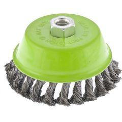 Щетка для УШМ 125 мм М14 "чашка" крученая металлическая проволока Сибртех, фото  - Метэкс