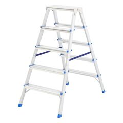 Стремянка двусторонняя 5 ступеней алюминиевая Сибртех 97925, фото  - Метэкс