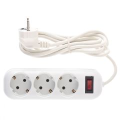 Удлинитель бытовой с заземлением 2 м 3 розетки 95770, фото  - Метэкс