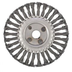 Щетка для УШМ 175 мм посадка 22,2 мм плоская крученая металлическая проволока Сибртех, фото  - Метэкс