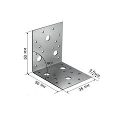 Крепежный уголок KU 2,5мм 50х50х35, фото  - Метэкс