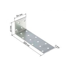 Крепежный уголок анкерный KUL 2,0мм 40х320х80, фото  - Метэкс