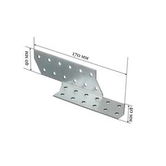 Держатель балки DB 170 х 40 х 40 мм левый, фото  - Метэкс