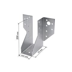 Опора бруса раскрытая OBR-R 100х200х76 2,0 мм, фото  - Метэкс