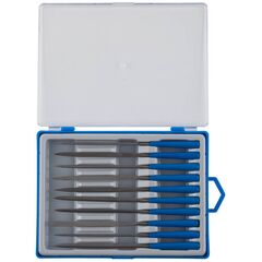 Набор надфилей двухкомпонентная ручка насечка 2-драчевая 100 мм 10 шт ЗУБР 16021-0-H10, фото  - Метэкс