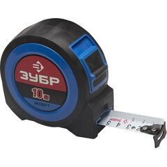 Рулетка 10 м х 27 мм сверхширокое полотно ЗУБР 34059-10-27, фото  - Метэкс
