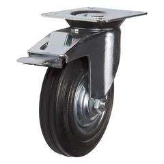 SCb85 (18) Ролик поворотный с тормозом d 250 мм (180 кг), фото  - Метэкс