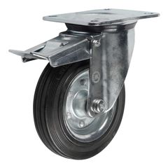 SRCb55 (43) Ролик поворотный с тормозом d 125 мм (140 кг), фото  - Метэкс