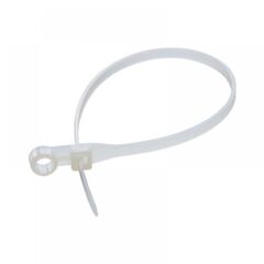 Хомут-стяжка белый с отверстием 5х220 (100 шт), фото  - Метэкс
