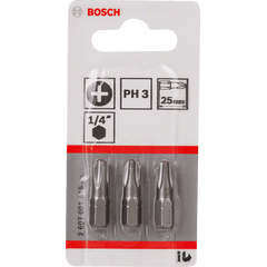Бита PH3 25 мм ХН 3 шт BOSCH 2607001515, фото  - Метэкс