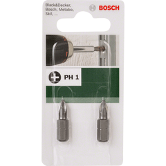 Бита PH1 25 мм 2 шт XH DIY BOSCH 2609255913, фото  - Метэкс