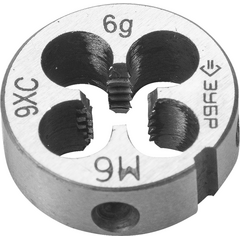 Плашка ручная М6 х 1.0 мм 9ХС ЗУБР 4-28022-06-1.0, фото  - Метэкс