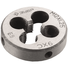 Плашка ручная М12 х 1.25 мм 9ХС ЗУБР 4-28022-12-1.25, фото  - Метэкс