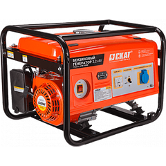 Генератор бенз. (3,2 - 3,5 кВт, 220 В, 15л, ручной стартер) СКАТ УГБ-3200 (00000019552), фото  - Метэкс
