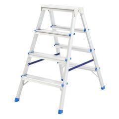 Стремянка двусторонняя 4 ступени алюминиевая Сибртех 97924, фото  - Метэкс