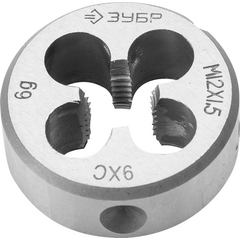 Плашка ручная М12 х 1.5 мм 9ХС ЗУБР 4-28022-12-1.5, фото  - Метэкс