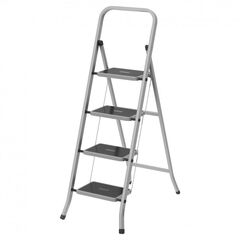 Стремянка 4 ступени широкие с резиновыми ковриками Сибртех 97869, фото  - Метэкс