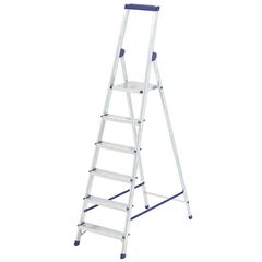 Стремянка 6 ступеней алюминиевая с органайзером "Универсал" Сибртех 97896, фото  - Метэкс