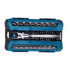 Набор торцевых головок 1/2" и 3/8" трещотка 120 зубьев 36 предметов GROSS 14145, фото  - Метэкс