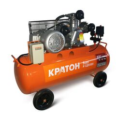 Компрессор ременной масляный (3 кВт, 630л/мин, 110л, 380В) КРАТОН AC-630-110-BDW (30101041), фото  - Метэкс