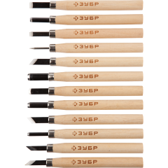 Набор резцов по дереву 12 шт профессиональные фигурные ЗУБР 18375-H12, фото  - Метэкс